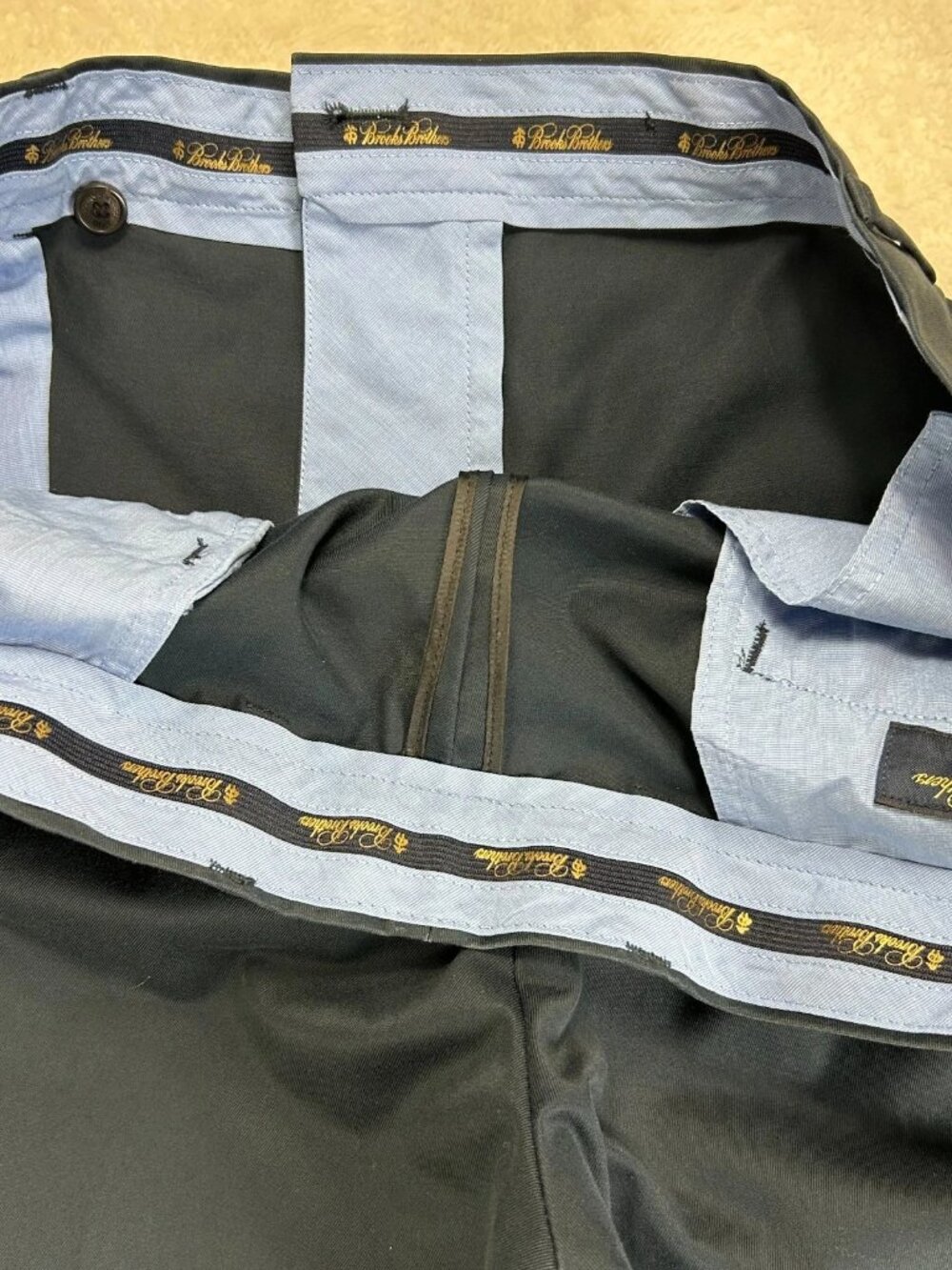 Brooks‎ Brothers Advantage Chino Milano Pants Mens 40x30 Blue Mid Rise Formal - Picture 7 of 16